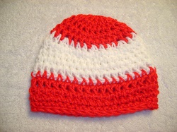 red white hat